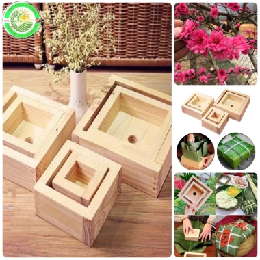 Khuôn bánh chưng vuông thông minh gỗ tự nhiên, an toàn sức khỏe - Giá 47.000đ