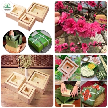 Khuôn bánh chưng vuông thông minh - Gỗ tự nhiên an toàn sức khỏe, giảm còn 47.000đ