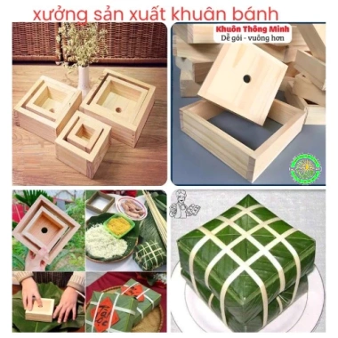 Khuôn bánh chưng vuông thông minh gỗ tự nhiên - Giá ưu đãi 47.000đ (giảm từ 59.690đ) 5 Khuôn bánh chưng vuông thông minh gỗ tự nhiên - Giá ưu đãi 47.000đ (giảm từ 59.690đ) 5