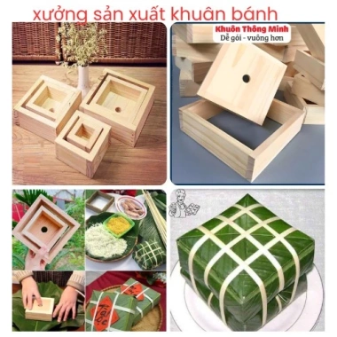 Khuôn bánh chưng vuông thông minh gỗ tự nhiên - Giá ưu đãi 47.000đ (giảm từ 59.690đ) 10 Khuôn bánh chưng vuông thông minh gỗ tự nhiên - Giá ưu đãi 47.000đ (giảm từ 59.690đ) 10