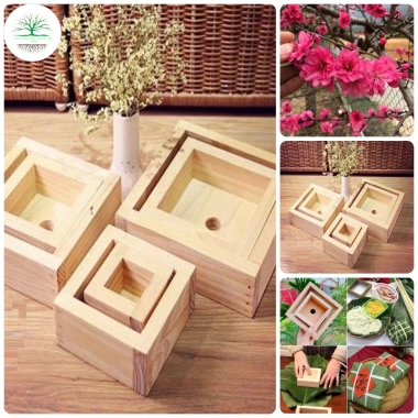 Khuôn bánh chưng vuông thông minh gỗ tự nhiên, tiện lợi, giảm còn 45.900đ