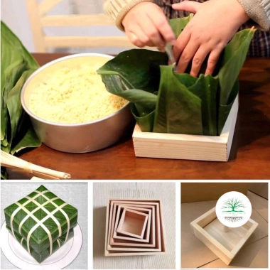 Khuôn bánh chưng vuông thông minh gỗ tự nhiên, tiện lợi, giảm còn 45.900đ