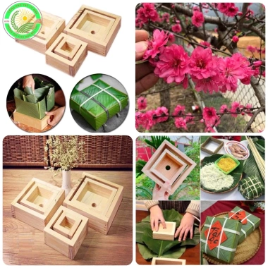 Khuôn bánh chưng vuông thông minh gỗ tự nhiên - Tiết kiệm không gian, giá 47.000 VND