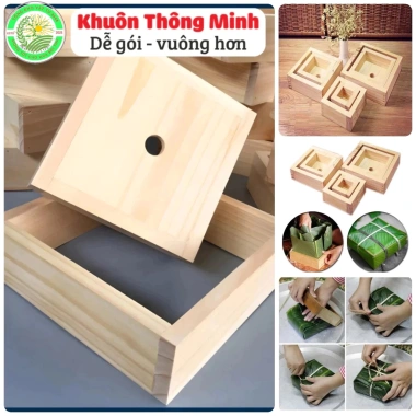 Khuôn bánh chưng vuông thông minh gỗ tự nhiên - Tiết kiệm không gian, giá 47.000 VND