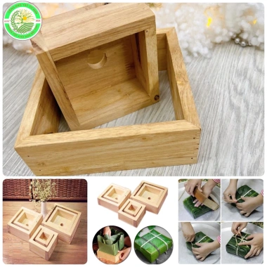 Khuôn bánh chưng vuông thông minh gỗ tự nhiên - Tiết kiệm không gian, giá 47.000 VND