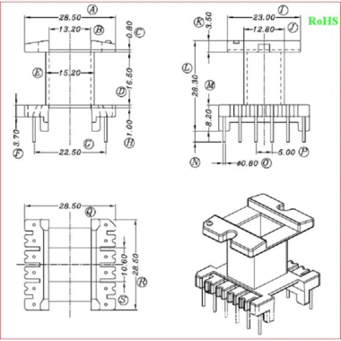 Khuôn EE33 6+6 Chân Combo 5 Chiếc - Linh Kiện Điện Tử Quỳnh Diễn Giá Ưu Đãi - chỉ 30.000đ 5