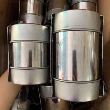 Khuôn Giò Lụa 1kg Inox 430 Cao 13.5cm Đường Kính 10.5cm - Bền Bỉ, Tạo Chả Đẹp, Giá 60.000₫
