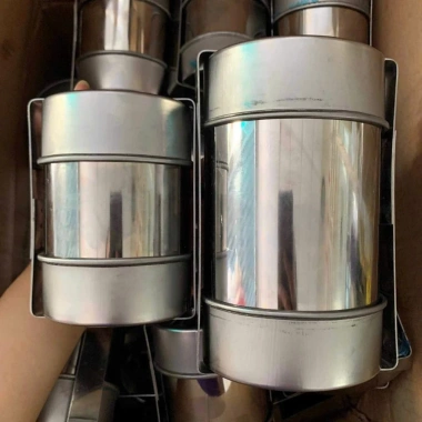 Khuôn Giò Lụa 1kg Inox 430 Cao 13.5cm Đường Kính 10.5cm - Bền Bỉ, Tạo Chả Đẹp, Giá 60.000₫