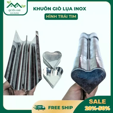 Khuôn Giò Lụa Inox Hình Trái Tim Không Gỉ, Đậm Đặc Vị Giò Loại 1, Giá 88.999đ