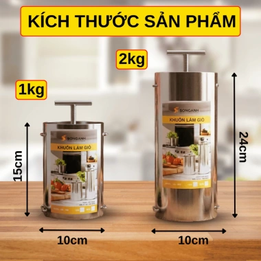 Khuôn giò Song Anh 1-2kg inox 430 chống rỉ sét, dày dặn không móp méo - 59.000đ 2