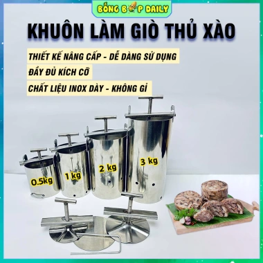 Khuôn Giò Thủ Xào Inox Không Gỉ - Đầy Đủ Kích Thước 0.5‑3kg, Dụng Cụ Gói Giò Chả Tết Truyền Thống, Giá 71.000₫ Khuôn Giò Thủ Xào Inox Không Gỉ - Đầy Đủ Kích Thước 0.5‑3kg, Dụng Cụ Gói Giò Chả Tết Truyền Thống, Giá 71.000₫