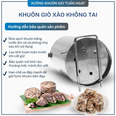 Khuôn giò xào không tai inox 430 - Gọn nhẹ, bền, chịu nhiệt, dễ vệ sinh, an toàn, giá 32.000đ 4 Khuôn giò xào không tai inox 430 - Gọn nhẹ, bền, chịu nhiệt, dễ vệ sinh, an toàn, giá 32.000đ 4