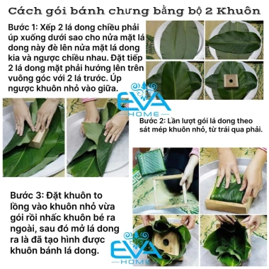 Khuôn Gói Bánh Chưng Gỗ Tự Nhiên Cao Cấp - Bộ 2 Size 10-20cm, Bánh Vuông Vức Đẹp Mắt