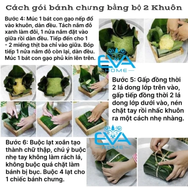 Khuôn Gói Bánh Chưng Gỗ Tự Nhiên Cao Cấp - Bộ 2 Size 10-20cm, Bánh Vuông Vức Đẹp Mắt