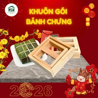 Khuôn Gói Bánh Chưng Gỗ Tự Nhiên Đa Kích Thước Đơn & Kép, Dễ Gói, Giá Ưu Đãi 19.600₫