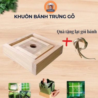 Khuôn gói bánh trưng vuông LONGTESHOP12 gỗ tự nhiên an toàn - 40.000₫