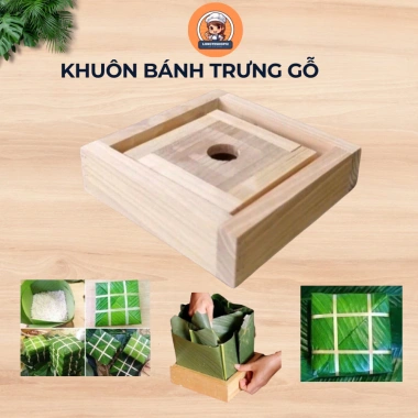 Khuôn gói bánh trưng vuông LONGTESHOP12 gỗ tự nhiên an toàn - 40.000₫