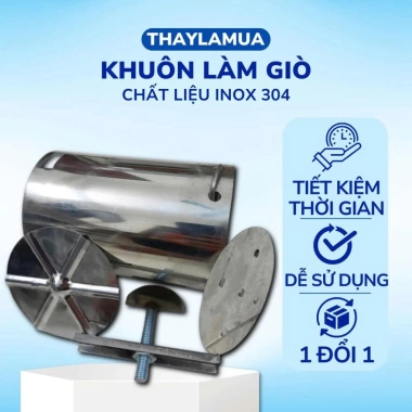 Khuôn inox làm giò lụa, giò xào, chả 0,5kg-1kg tiện dụng - Dụng cụ tết, giảm giá 14.500₫