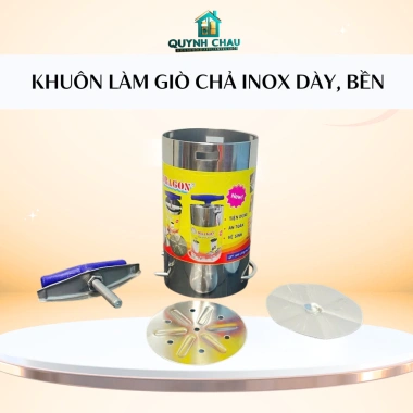 Khuôn làm giò chả Inox không gỉ Dragon 0.5-1kg - chất lượng cao Quỳnh Châu