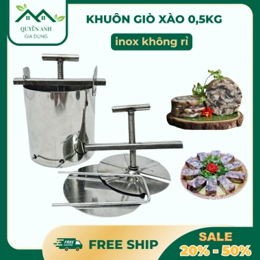 Khuôn làm giò xào inox 0,5kg chất lượng cao dễ sử dụng giá ưu đãi 79.000đ