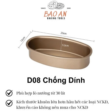 Khuôn nướng bánh mì hoa cúc oval D08 - Chống dính, dễ làm bánh mì ngon, giá 27.000₫