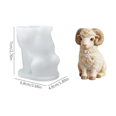 Khuôn Silicon 3D Dễ Thương Cừu DIY – Nến Thạch Cao Đất, Thơm Nến, Trang Trí Nhà Cửa, Quà Tặng 6
