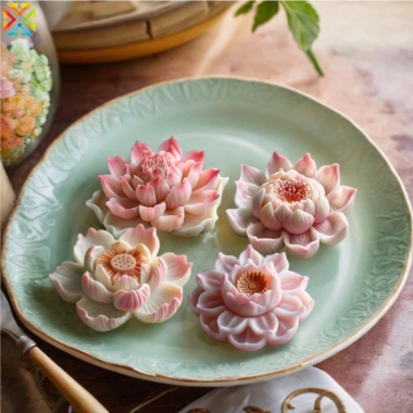 Khuôn Silicon 3D Hoa Sen Nến và Hoa Hồng - Nhựa cao cấp, làm bánh đẹp, chỉ 79.550đ