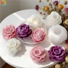 Khuôn Silicon DIY Hoa Pha Lê Nhựa 3D Thơm Nến Hoa Hồng, Mousse, Bánh Sô Cô La