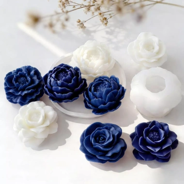 Khuôn Silicon DIY Hoa Pha Lê Nhựa 3D Thơm Nến Hoa Hồng, Mousse, Bánh Sô Cô La 4