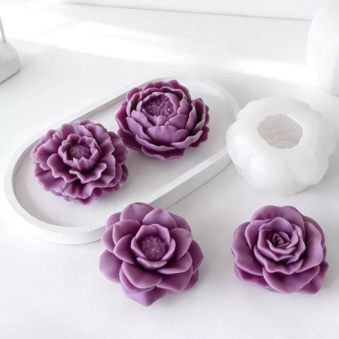 Khuôn Silicon DIY Hoa Pha Lê Nhựa 3D Thơm Nến Hoa Hồng, Mousse, Bánh Sô Cô La 5