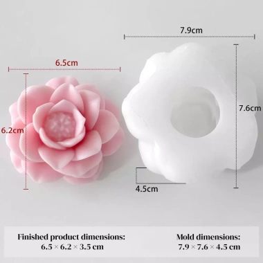 Khuôn Silicon DIY Hoa Pha Lê Nhựa 3D Thơm Nến Hoa Hồng, Mousse, Bánh Sô Cô La 6