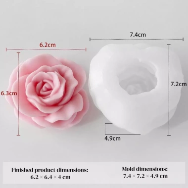 Khuôn Silicon DIY Hoa Pha Lê Nhựa 3D Thơm Nến Hoa Hồng, Mousse, Bánh Sô Cô La 7