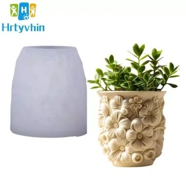 Khuôn Silicon Linh Hoạt Hrtyvhin - Đa Dụng Cho Chậu Hoa Nhựa, Bát Trang Trí, Tự Làm Sáng Tạo