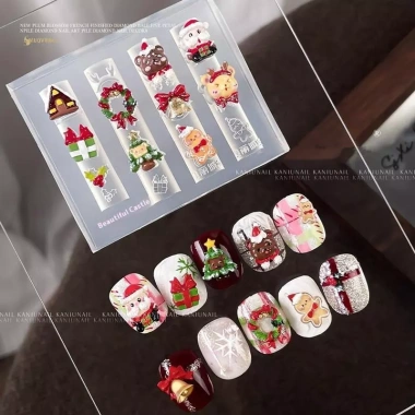 Khuôn silicone 3D Giáng sinh MUQV 1 chiếc Người tuyết, cây thông, nai sừng, ông già Noel, tự làm móng tay nghệ thuật