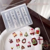 Khuôn silicone 3D Giáng sinh MUQV 1 chiếc Người tuyết, cây thông, nai sừng, ông già Noel, tự làm móng tay nghệ thuật 3
