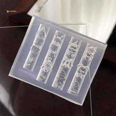 Khuôn silicone 3D Giáng sinh MUQV 1 chiếc Người tuyết, cây thông, nai sừng, ông già Noel, tự làm móng tay nghệ thuật