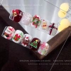 Khuôn silicone 3D Giáng sinh MUQV 1 chiếc Người tuyết, cây thông, nai sừng, ông già Noel, tự làm móng tay nghệ thuật 9