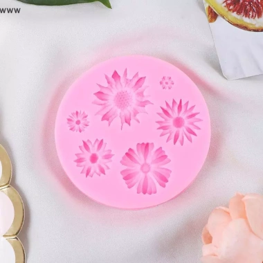 Khuôn Silicone 3D Hướng Dương Cánh Hoa Dập Nổi - Trang Trí Bánh Fondant, Giảm 22.706 VND 2