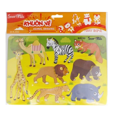 Khuôn vẽ SMARTKIDS SK-RL3.002 Animal nhựa – Dễ dùng cho bé mẫu giáo & cấp 1, giá 15.300₫