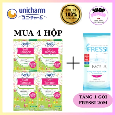 Khuyến mãi Băng vệ sinh Sofy Tampon 9 ống - 4 hộp, siêu mềm, bảo vệ 24h, chỉ 202.994₫