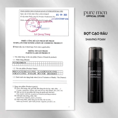 Khuyến mãi nước hoa: Kem Bọt Cạo Râu Nam Thuần Chay Pure Men 120ml - Dưỡng ẩm, Mềm râu, Sáng da, Giá chỉ 109.000 VND
