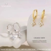 Khuyên tai bạc 925 Duyson Silver vòng tròn đính charm cỏ 4 lá – Giá chỉ 400.000đ 4
