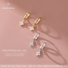 Khuyên tai bạc 925 Duyson Silver vòng tròn đính charm cỏ 4 lá – Giá chỉ 400.000đ 6