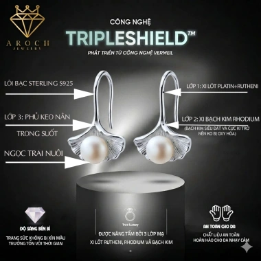 Khuyên tai bạc 925 lá sen ngọc ngọt ngào - Giá ưu đãi 369.000đ AROCH Jewelry