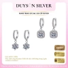 Khuyên tai bạc 925 mạ vàng trắng vòng tròn chốt bấm dáng rơi mặt vuông - DUYSON SILVER (1 Đôi) giá 800.000₫
