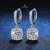 Khuyên tai bạc 925 mạ vàng trắng vòng tròn chốt bấm dáng rơi mặt vuông - DUYSON SILVER (1 Đôi) giá 800.000₫ 7