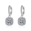 Khuyên tai bạc 925 mạ vàng trắng vòng tròn chốt bấm dáng rơi mặt vuông - DUYSON SILVER (1 Đôi) giá 800.000₫ 10