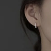 Khuyên tai bạc 925 nữ vòng xoắn đính đá, bông tai mạ vàng cao cấp DUYSON SILVER - Giá ưu đãi 160.000 VND 2
