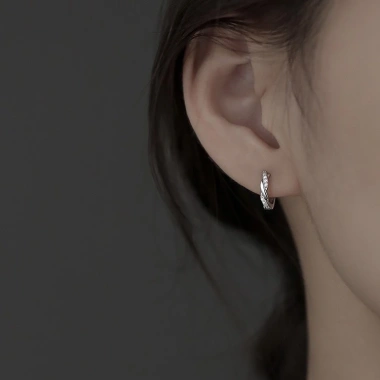 Khuyên tai bạc 925 nữ vòng xoắn đính đá, bông tai mạ vàng cao cấp DUYSON SILVER - Giá ưu đãi 160.000 VND