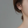 Khuyên tai bạc 925 nữ vòng xoắn đính đá, bông tai mạ vàng cao cấp DUYSON SILVER - Giá ưu đãi 160.000 VND 4